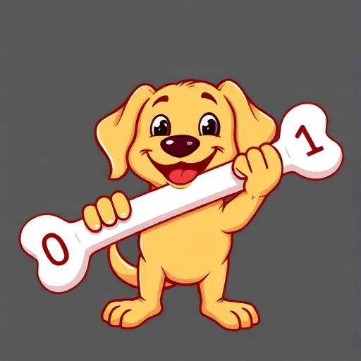 Retrieva Logo - Golden Retriever Puppy with Binary Bone